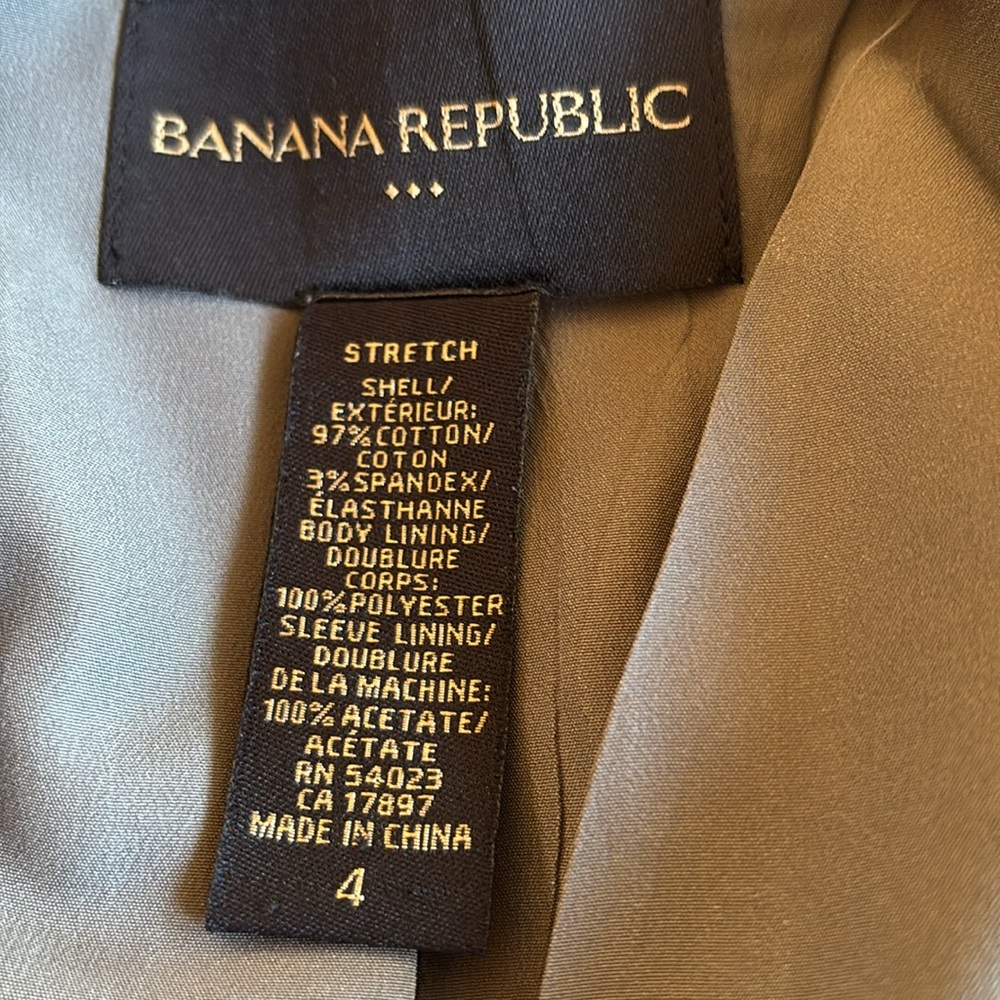 Banana Republic Grey One Button Blazer Size 4 - Picture 8 of 8